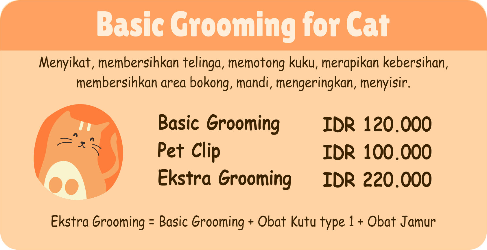 Basic grooming cat table